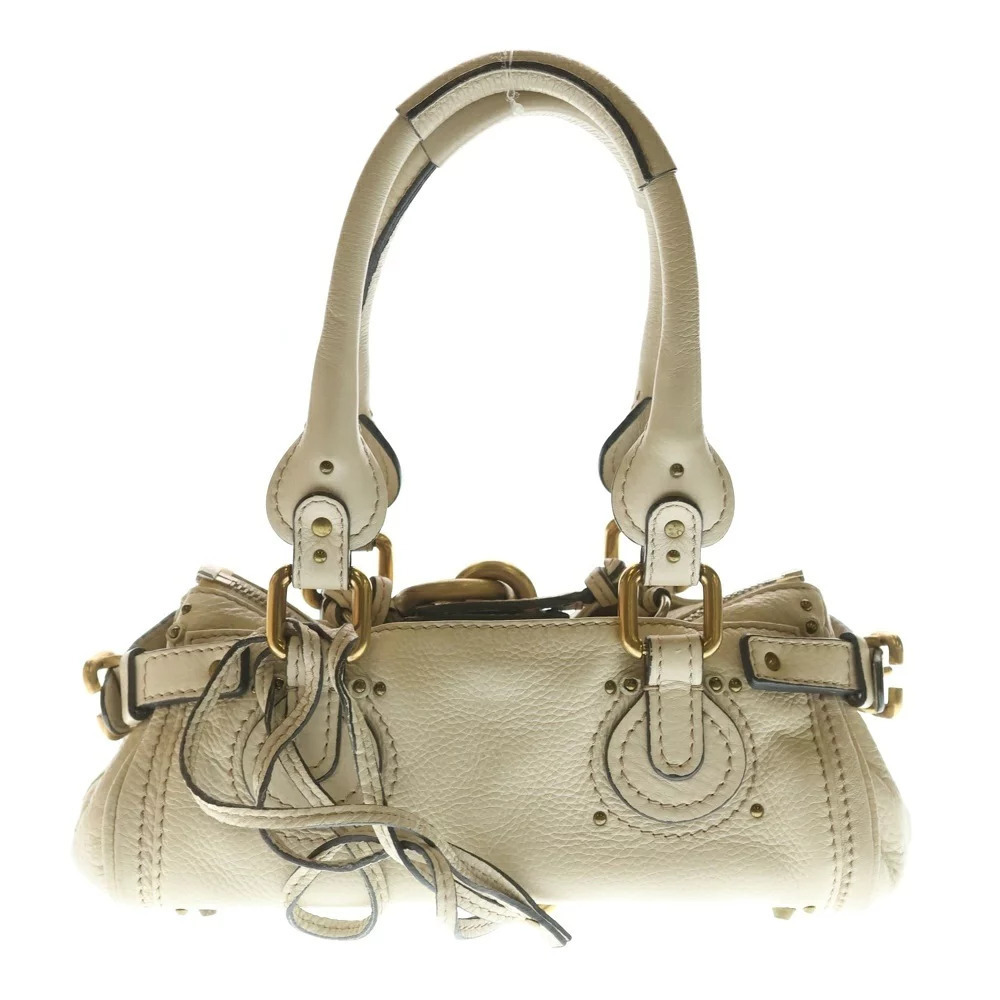 Chloe Padlock White Leather Ivory Handbag Paddington
